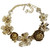 Oscar de la Renta Gold Bold Flower Rose Link Necklace in Antique Gold Finish