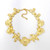 KJL Kenneth Jay Lane Satin Gold Flower Necklace, Crystal and White Pearl Centers