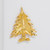 LIA Golden Christmas Tree Pin and Brooch, Clear Baguette Crystal Ornaments