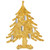 LIA Golden Christmas Tree Pin and Brooch, Clear Baguette Crystal Ornaments