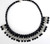 Jet Black and Clear pave Glass Ball and Bead Collar Necklace, Vintage Mid 1900s