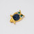 KJL Kenneth Jay Lane Gold Crystal Own Pin Brooch, Blue Jelly Belly Cabochon