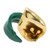 Oscar de la Renta Painted Calla Lily Cocktail Ring, Green and White Enamel, Gold