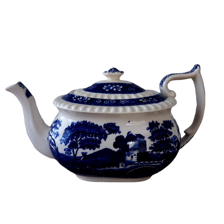 SPODE Tower Blue  Older, Gadroon Teapot with Lid