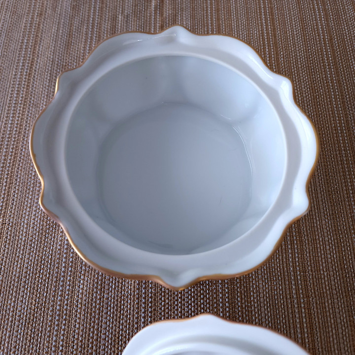 Antique Limoges France Hand Painted Gold Gilded Candy Dish with Lid