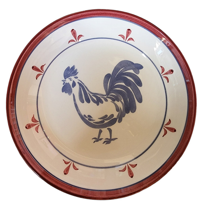 9" WILLIAMS-SONOMA Country Rooster Facing Left  Individual Pasta Bowl