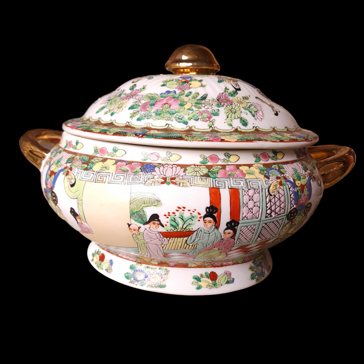 Antique Chinese Rose Medallion Tureen