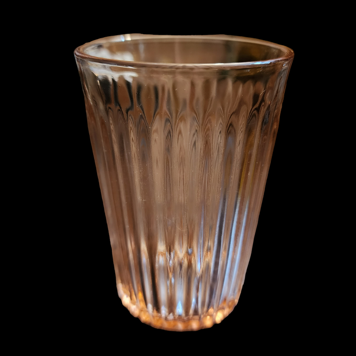 4" Anchor Hocking Lace Edge Pink Depression Glass 9 Oz Flat Tumbler