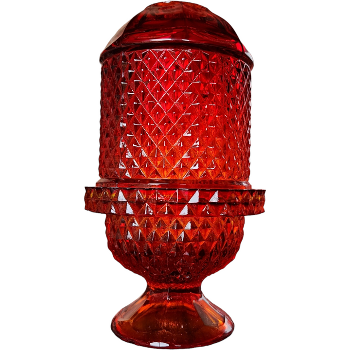 Viking Glimmer Red Diamond Point 2 Piece Candle Lamp