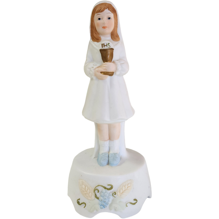 Columbia Religious Classics Ceramic Catholic Girl Figurine Music Box