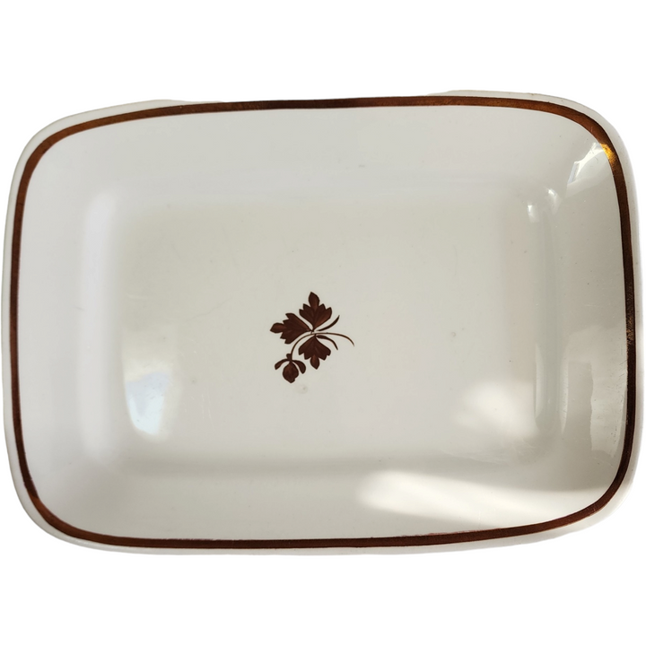 12" Meakin Alfred Tea Leaf Copper Tea Leaf Center Rectangular Serving Platter