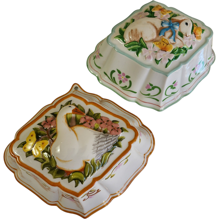 The Franklin Mint Le Cordon Bleu Lamb & Goose Porcelain Gelatin Jello Mold Wall Decor