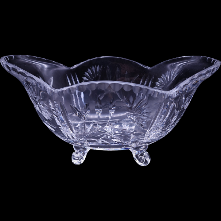  American Cut Lead Crystal Footed Bowl Vase