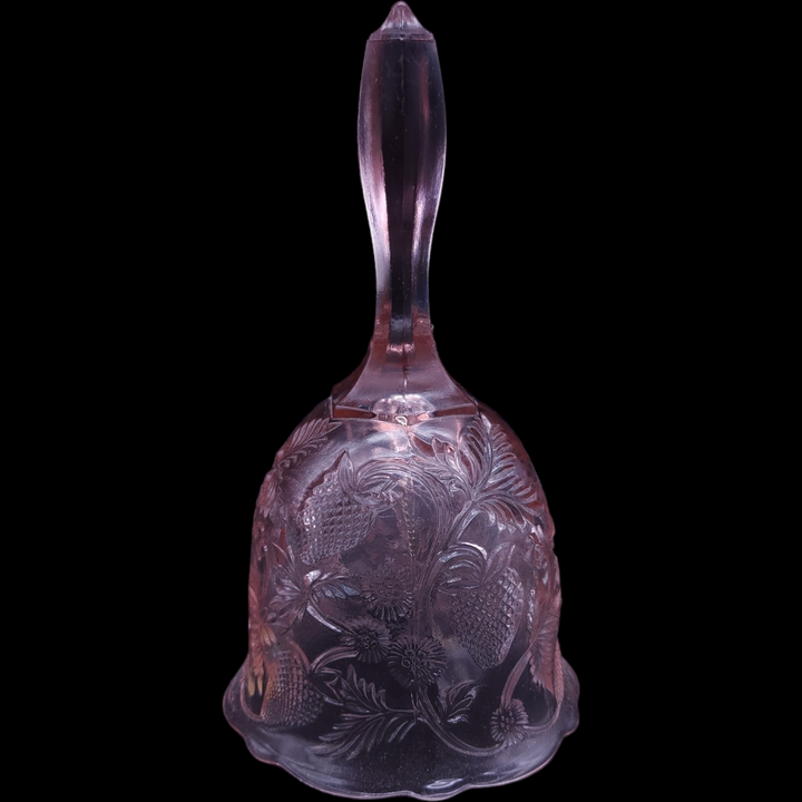 Fenton Glass Designer Series Dusty Rose Crimped Strawberry Bell