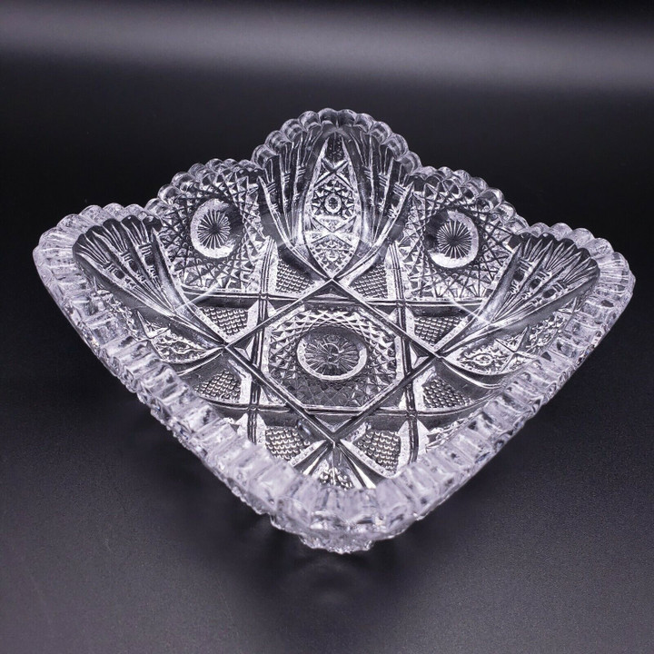 5" IMPERIAL GLASS-OHIO by Lenox Sawtooth & Hobstar Clear Giftware Dish
