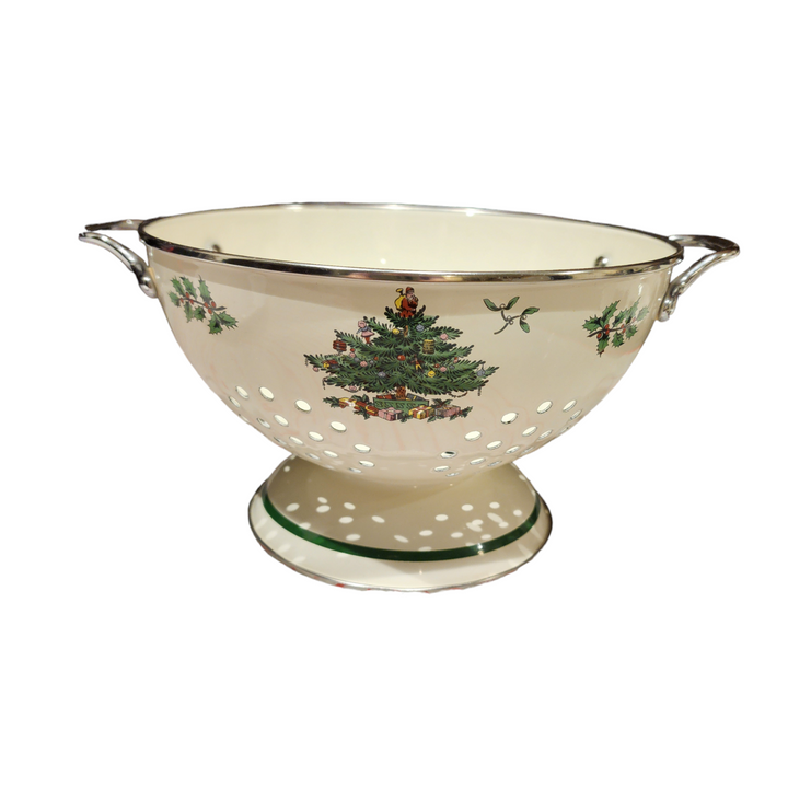 Spode Christmas Tree 3 Quart Metal Colander 