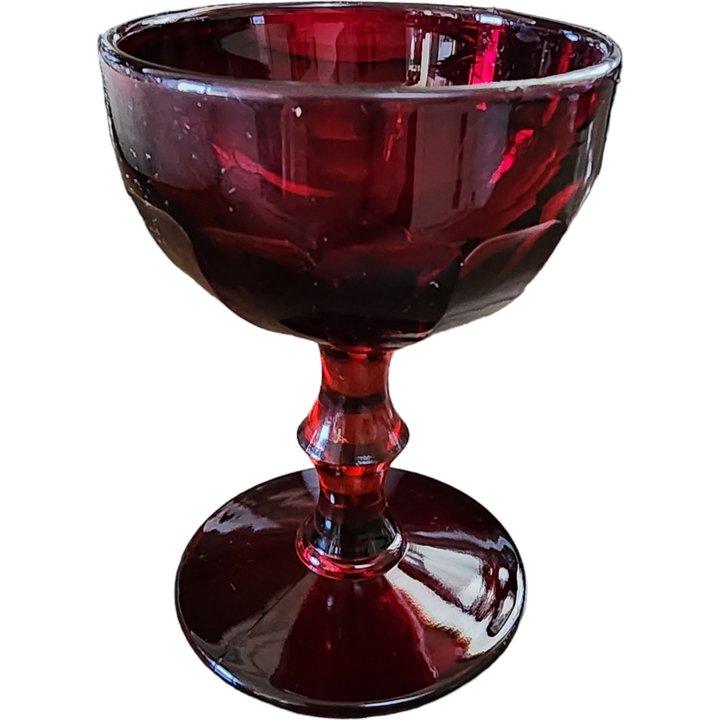 Ruby Red Georgian Paneled Cocktail Liquor Glass 