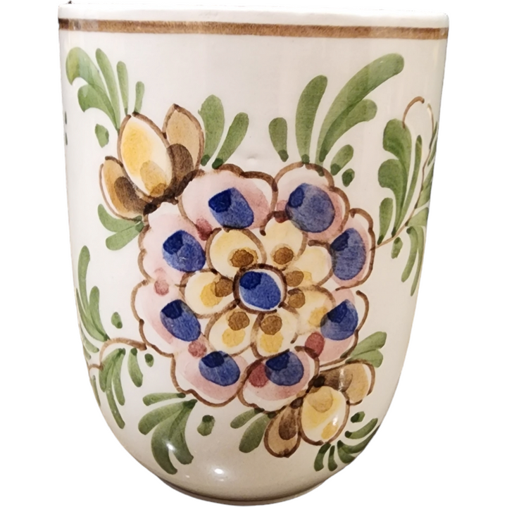 Delft Polychrome Floral Windmill Design Hand-painted Handless Mug