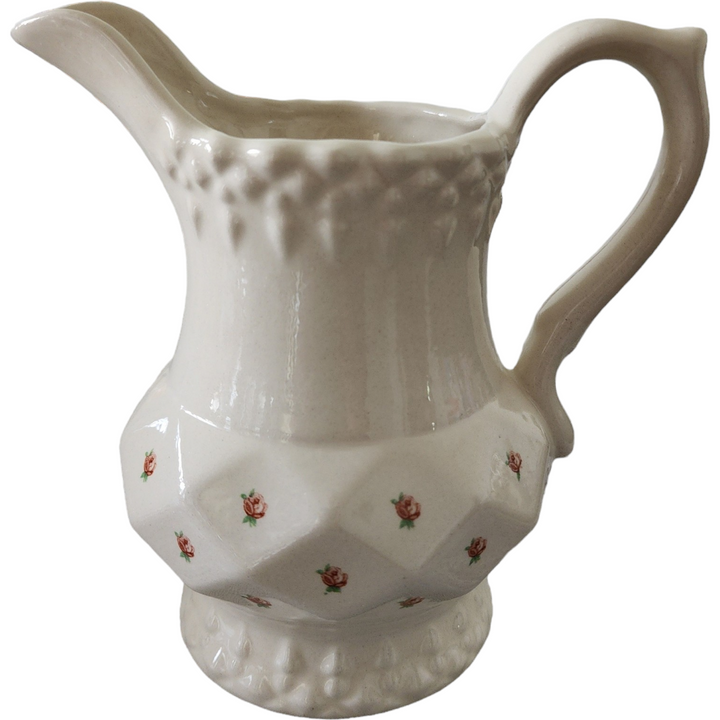 Vintage Small Pitcher Rose Cottage Patterned Pitcher