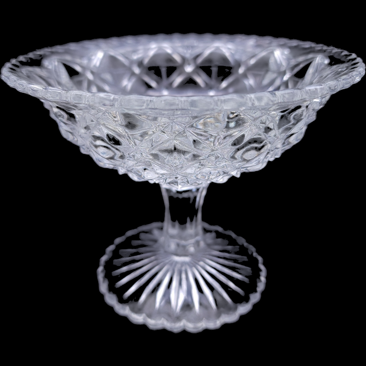 Imperial Glass-Ohio Diamond Block Clear Open Jam Jelly Dish