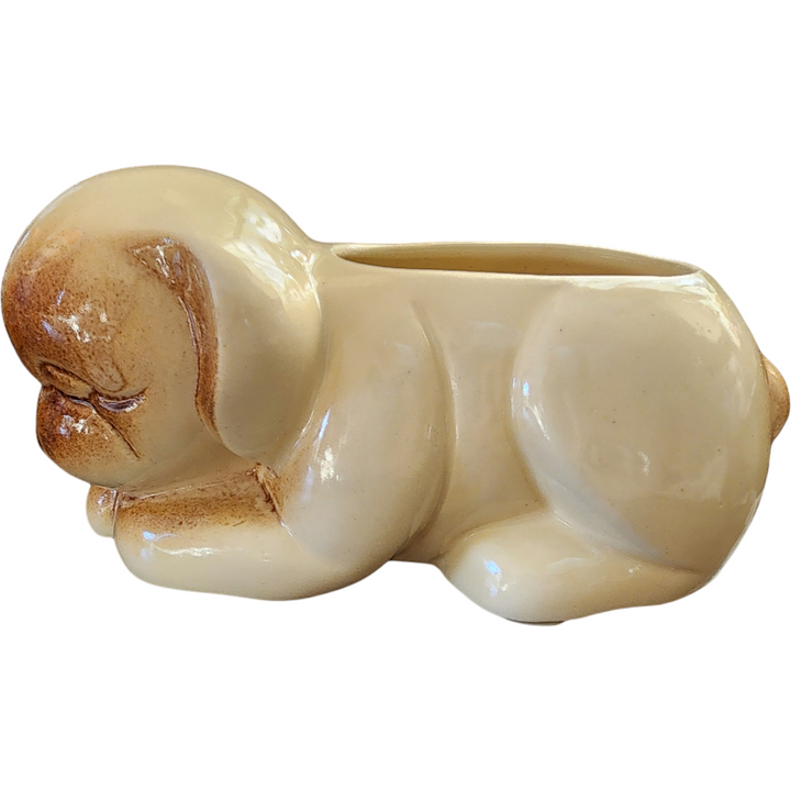 Art Shawnee Pottery Hand Painted Sleeping Puppy/Dog Planter