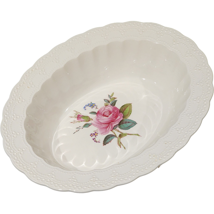 9" Spode Jewel Billingsley Rose Pink Oval Vegetable Bowl