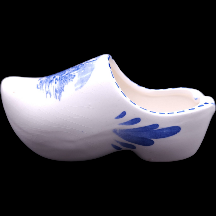Delfts Holland Hand Painted Windmill Ceramic Clog Ashtray