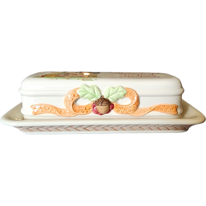 Enesco Precious Moments Thanksgiving Butter Dish