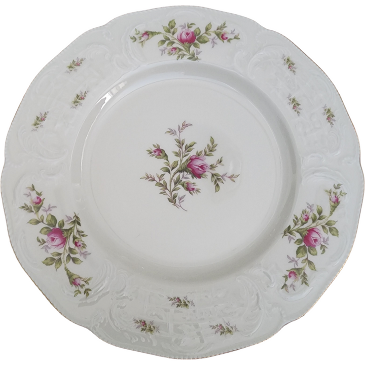 10" Rosenthal Continental Sanssouci Rose Ivory Gold Trim Dinner Plate