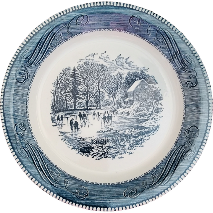10" Royal USA Currier and Ives Blue Pie Baking Plate