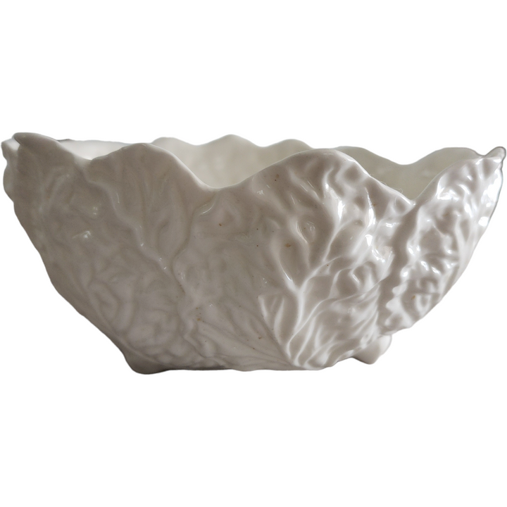 Coalport Countryware All White Embossed Leaves Round Vegetable Bowl