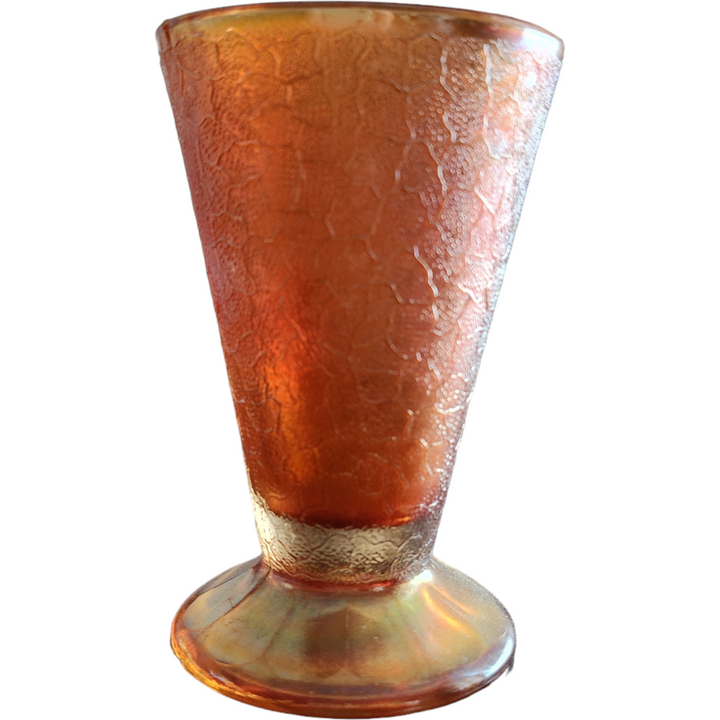 Jeannette Marigold Carnival Crackle 6 Oz Footed Tumbler