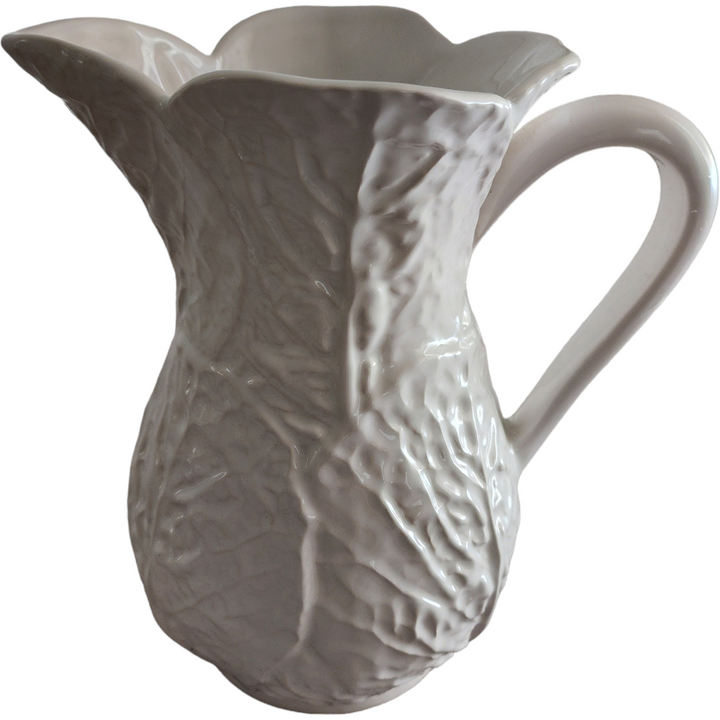 Neuwirth Cabbage All White Embossed Leaves Water Pitcher