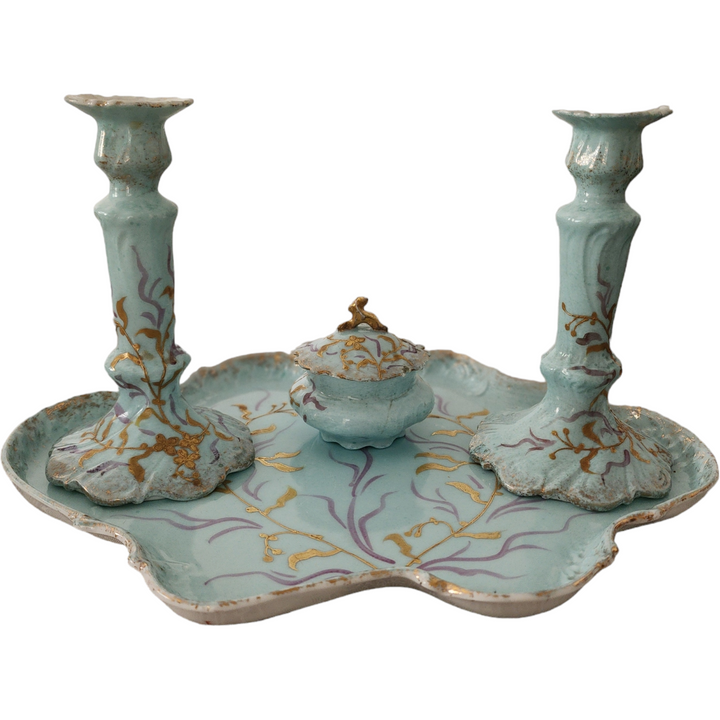 Limoges France Handcrafted Independent Maker Set with Gilt Decoration 4 Pieces