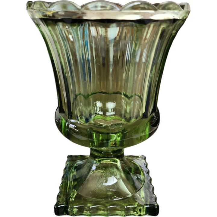Hazel-Atlas Eldorado Avocado Green Footed Vase