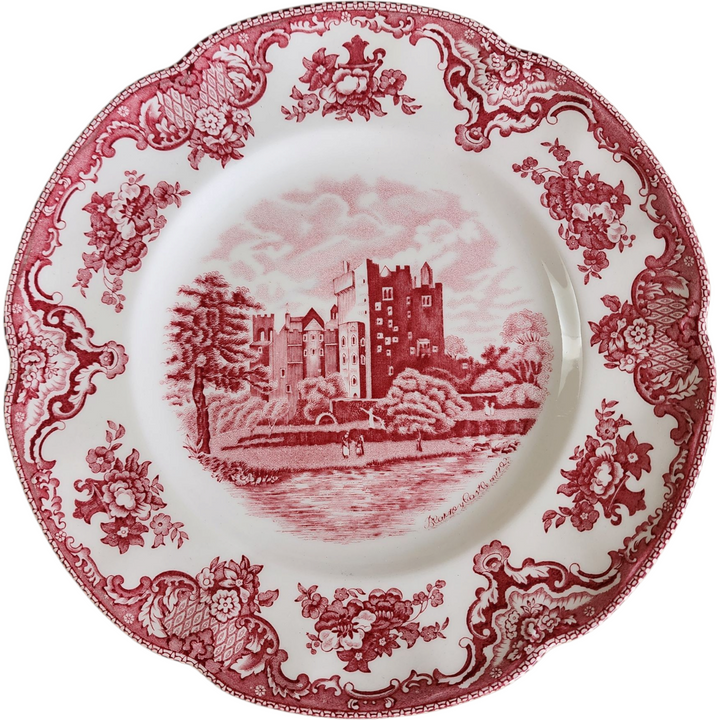 Johnson Brothers Old Britain Castles Red Transferware Plate Blarney Castle Ireland Vintage English Ironstone 10 Dinner Plate