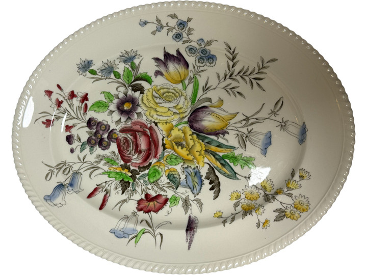 Johnson Brothers Garden Bouquet 16 Oval Serving Platter Ironstone Floral England