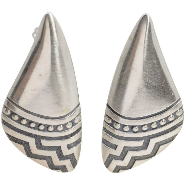 Native American Sterling Silver Post Backs Earrings