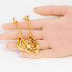 Oscar de la Renta Polished Gold Calla Lily Dangle Earrings, Modern, Post Backs