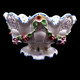 Vintage Majolica Floral Bowl Centerpiece Italy