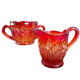 INDIANA GLASS Heirloom Sunset Carnival Creamer and Open Sugar Set