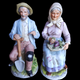 Homco Figurine Porcelain Old Couple Grapes And Shovel No Box