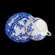 Royal Cameo Blue Flowers Scrolls & Branches Flat Cup & Saucer Set