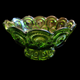 7" Smith Glass Moon and Star Green Round Compote