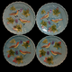 Georg Schmider Embossed Birds & Grapes On Blue, Scalloped Bread & Butter Plate Set of 4 