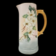 Vintage Hand Painted Floral Porcelain Pitcher Tankard Gilt Handle