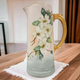 Vintage Hand Painted Floral Porcelain Pitcher Tankard Gilt Handle