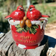 Vintage Robin Red Bird Ceramic Planter
