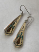 Zuni Sterling Silver Turquoise & Coral Inlay Earrings