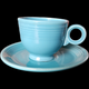 Homer Laughlin Fiesta Turquoise Older Footed Cup & Saucer Set